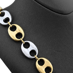 8MM 10k Yellow Gold Byzantine Link Chain Mens 24" Necklace 55.2gms