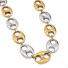 8MM 10k Yellow Gold Byzantine Link Chain Mens 24" Necklace 55.2gms