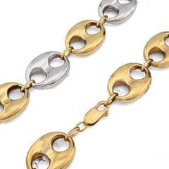 10k Yellow Gold Byzantine Link 8MM Chain Mens 24" Necklace 55.2gm