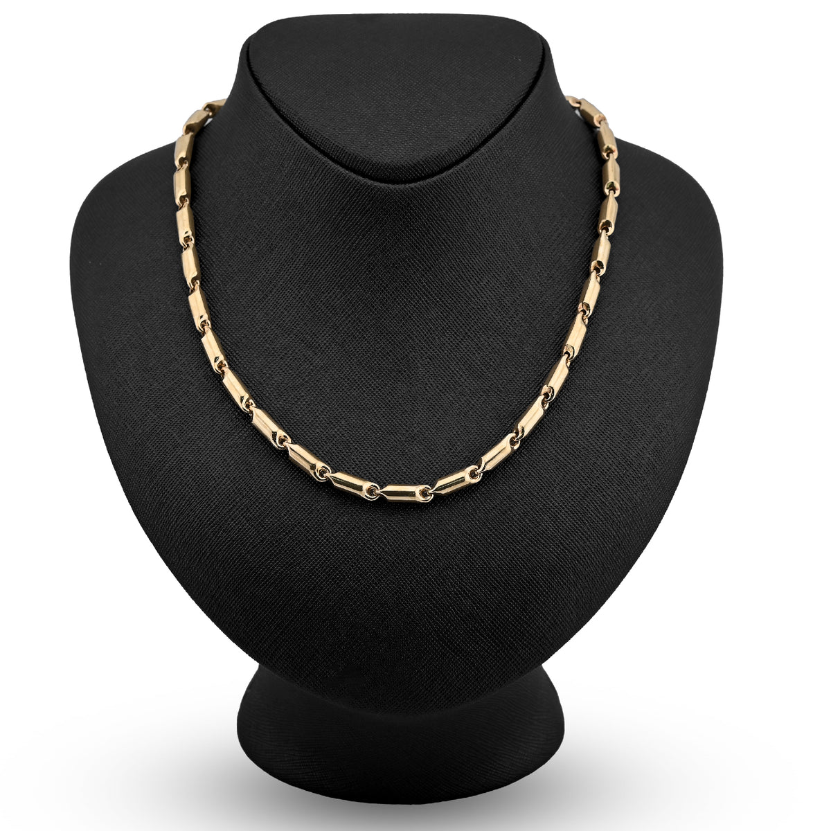 10k Yellow Gold 24" Tube link 5MM Chain Mens Necklace 28.2gm