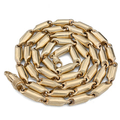 Mens 5MM 10k Yellow Gold 24" Tube Link Chain Necklace 28.2gms