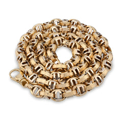 10k Yellow Gold Greek Bar Link Chain Mens 26" Necklace 25.5gms