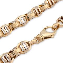 10k Yellow Gold Greek Bar Link Chain Mens 26" Necklace 25.5gms