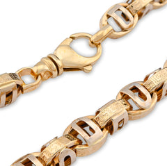 10k Yellow Gold Greek Bar Link Chain Mens 26" Necklace 25.5gms