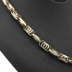8MM Mens 10k Yellow Gold Greek Oval Link Chain 24" Necklace 32.1gms