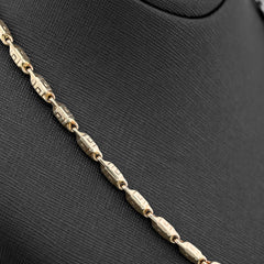 19MM 10k Yellow/White Gold Two Tone Gucci Link 26" Mens Necklace Chain 55gms