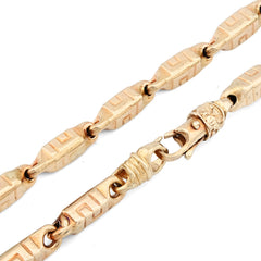 19MM 10k Yellow/White Gold Two Tone Gucci Link 26" Mens Necklace Chain 55gms
