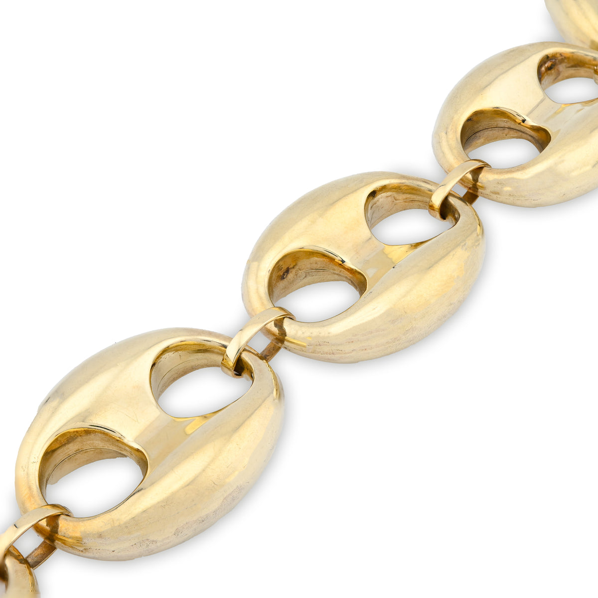 10k Yellow Gold Gucci Link 38MM Chain Mens 24" Necklace 122.25gm