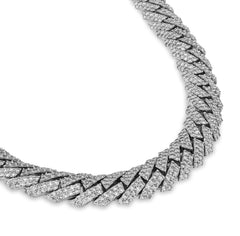 925 Silver 11MM 26.45CTW Lab Diamond Snake Cuban Link Mens Chain 21" Necklace 107gm