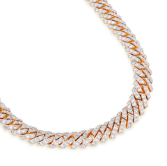 8MM 925 Yellow Silver 12.87CTW Lab Diamond Snake Cuban Link Chain 21" Necklace 54.4gm