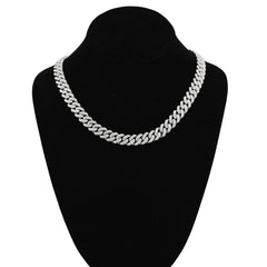 925 Silver 20.61CTW Lab Diamond 11MM Curb Cuban Link Chain 21" Mens Necklace 93.5gn