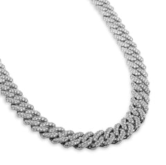 925 Silver 20.61CTW Lab Diamond 11MM Curb Cuban Link Chain 21" Mens Necklace 93.5gn