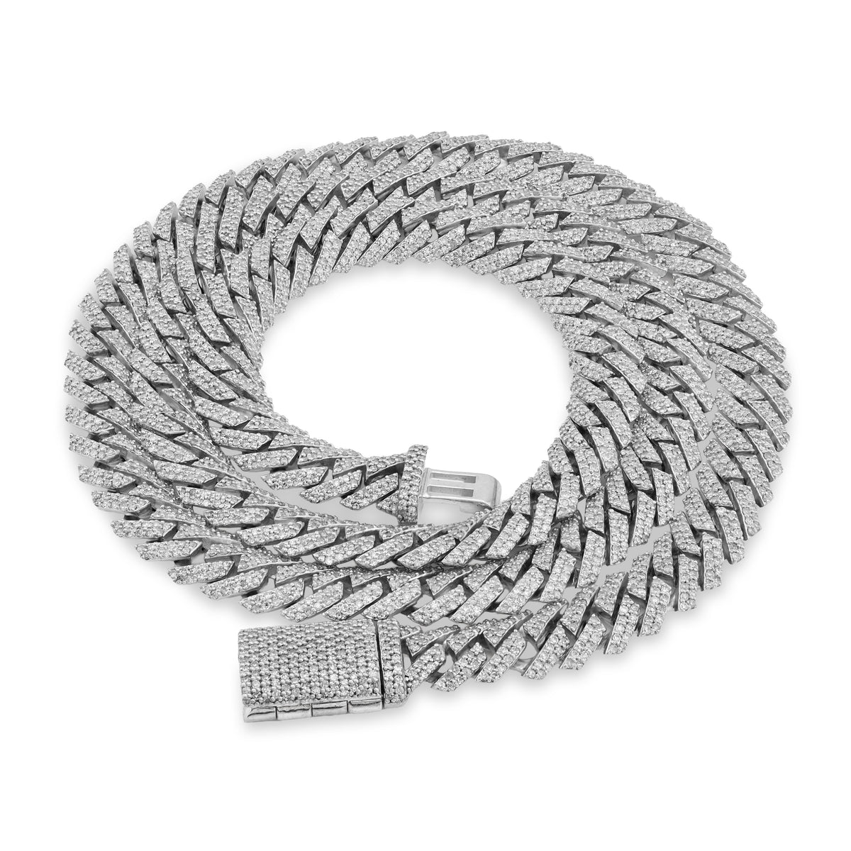 8MM 925 9.7CTW Natural Diamond Snake Cuban Link Chain Mens 22" Necklace 57.2gm