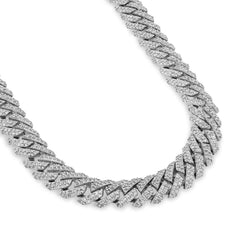 8MM 925 9.7CTW Natural Diamond Snake Cuban Link Chain Mens 22" Necklace 57.2gm