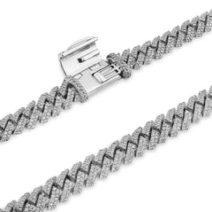 8MM 925 9.7CTW Natural Diamond Snake Cuban Link Chain Mens 22" Necklace 57.2gm