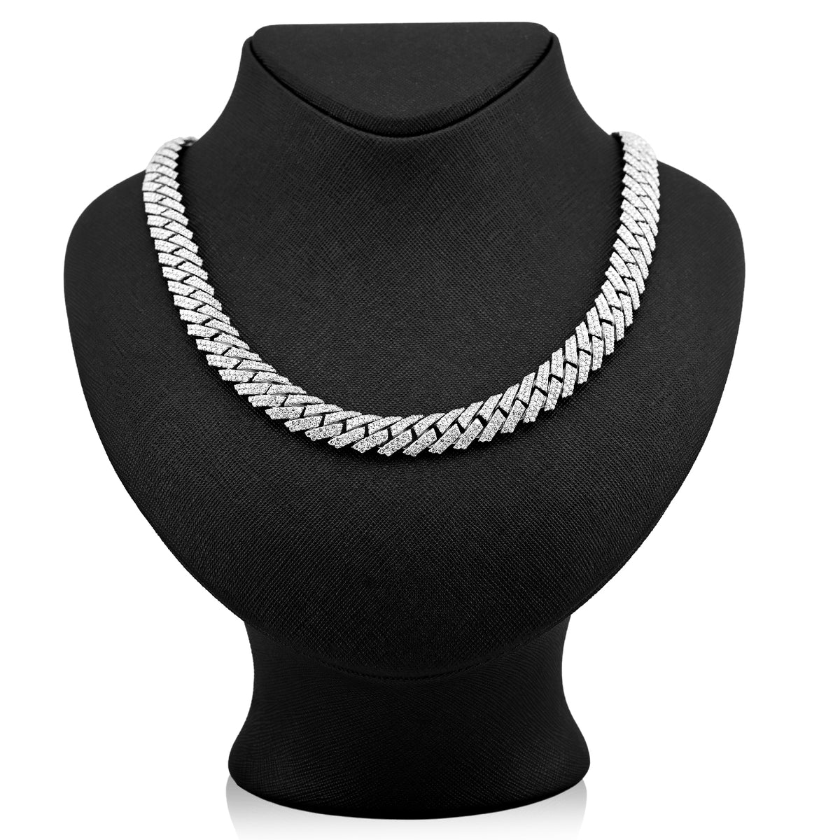 11MM 925 Sterling Silver 27.66CTW Lab Diamond Mens Snake Cuban Chain 21" Necklace 107gm