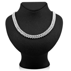 11MM 925 Sterling Silver 27.66CTW Lab Diamond Mens Snake Cuban Chain 21" Necklace 107gm