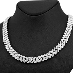 11MM 925 Sterling Silver 27.66CTW Lab Diamond Mens Snake Cuban Chain 21" Necklace 107gm