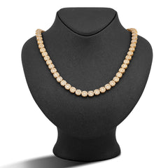 8MM 10k Yellow Gold 20CTW Natural Round/Baguette Diamond Flower Cluster Tennis 20" Chain 58.4gms Necklace