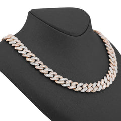 10MM 10k Rose Gold 8.60CTW Natural Diamond Snake Cuban Link Mens Chain 22" Necklace 118gms