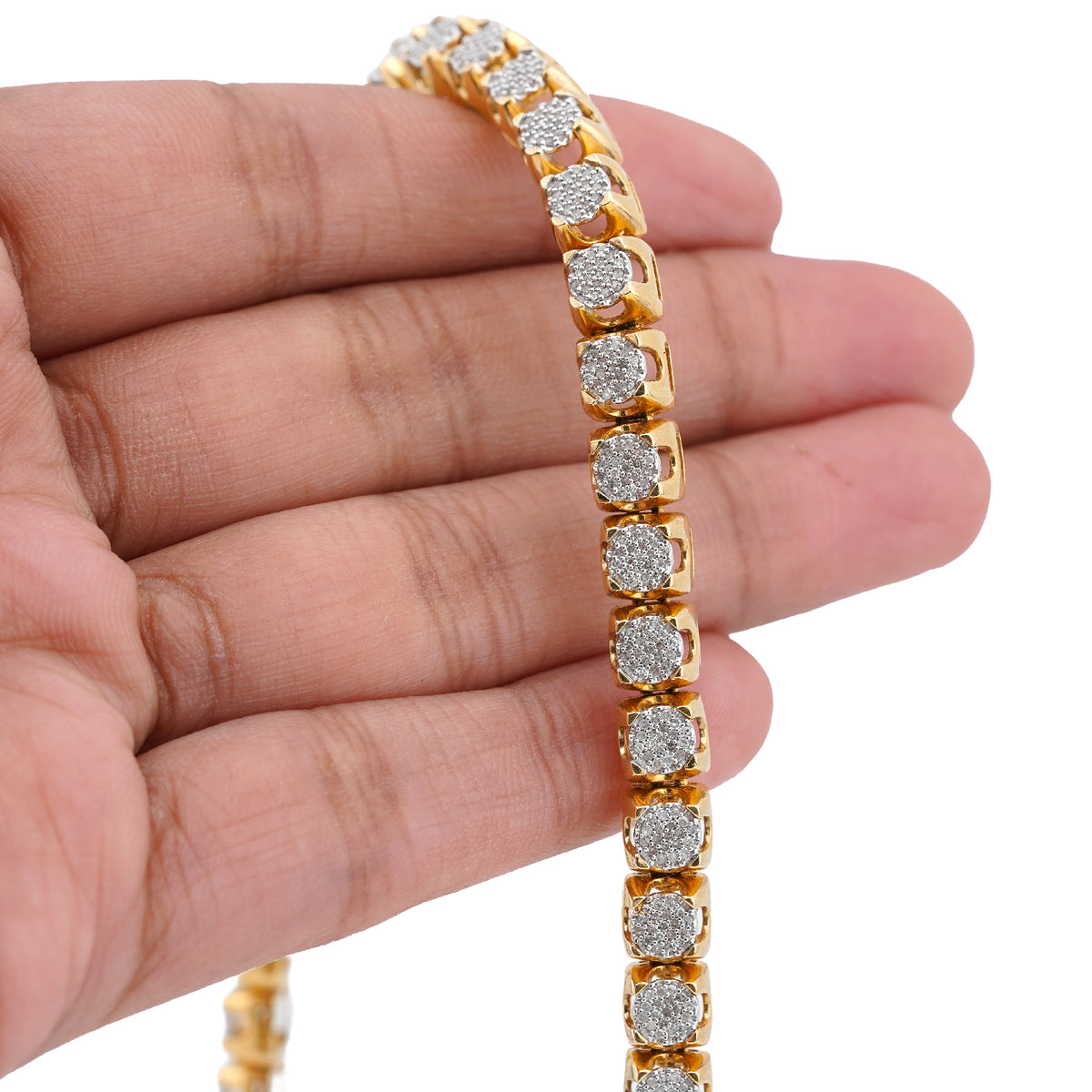 6MM 10k Yellow Gold 3.62CTW Natural Diamond Mens Tennis 20" Chain 51.2gms Necklace