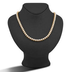 6MM 10k Yellow Gold 3.62CTW Natural Diamond Mens Tennis 20" Chain 51.2gms Necklace