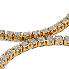 6MM 10k Yellow Gold 3.62CTW Natural Diamond Mens Tennis 20" Chain 51.2gms Necklace