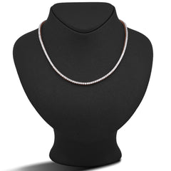 2.5MM 10k Rose Gold 0.78CTW Natural Diamond Illusion Tennis Chain 18" Necklace 21.2gms