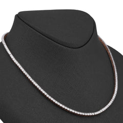 2.5MM 10k Rose Gold 0.78CTW Natural Diamond Illusion Tennis Chain 18" Necklace 21.2gms