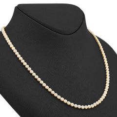 4MM 10k Yellow Gold 7CTW Natural Diamond Flower Cluster Round 22" Men Women Necklace 18.5gms Chain