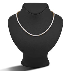 3MM 10k Yellow Gold 3CTW Natural Diamond Illusion Tennis Chain 20" Necklace 24.8gms
