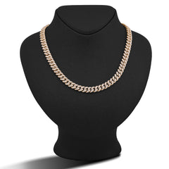 8MM 10k Yellow Gold 10.22CTW Natural Round/Baguette Diamond Cuban Link Chain 22" Mens Necklace 69.9gms