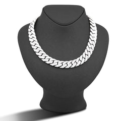 15MM 925 Sterling Silver 23CTW Natural Diamond Snake Cuban Link Chain 24" Mens Necklace 231.3gms