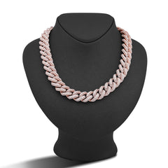 15MM 10k Rose Gold 60.58CTW Round Cuban link Natural Diamond Chain Mens 22" Neckalce 203gms