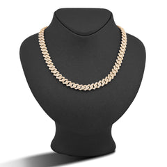 10MM 14k Yellow Gold 8.5CTW Natural Diamond Mens Box Cuban Link Chain 24" Necklace 49.7gms