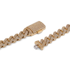 10MM 14k Yellow Gold 8.5CTW Natural Diamond Mens Box Cuban Link Chain 24" Necklace 49.7gms