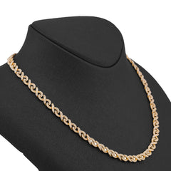 6MM 10k Yellow Gold 8CTW Natural Diamond Infinity Link Chain 24" Necklace 37.5gms