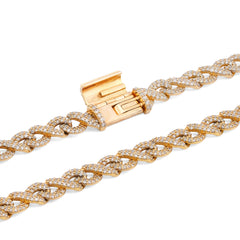 6MM 10k Yellow Gold 8CTW Natural Diamond Infinity Link Chain 24" Necklace 37.5gms