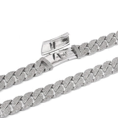 12MM 10k White Gold 18.9CTW Natural Diamond Round Cuban Link Mens Chain 22" Necklace 71.1gms
