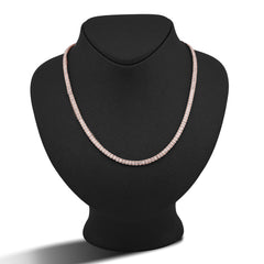 4MM 10k Rose Gold 6.01CTW Natural Diamond Baguette Centre Row Tennis Chain 22" Necklace 28.1gms