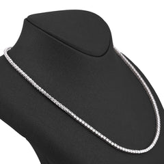 3MM 10k White Gold 15.47CTW 7 Pointer Lab Diamond 22" Men Women Tennis Chain 15.4gms Necklace
