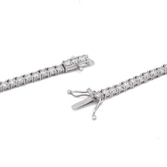 3MM 10k White Gold 15.47CTW 7 Pointer Lab Diamond 22" Men Women Tennis Chain 15.4gms Necklace
