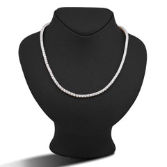 3.3MM 10k Yellow Gold 1.71CTW Natural Diamond 22" Illusion Tennis Chain 34.5gms Necklace