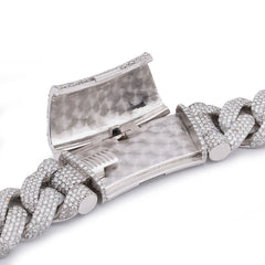 20MM 925 Sterling Silver 76.45CTW Lab Diamond Cuban Link Mens Chain 447.2 Grams 22" Necklace