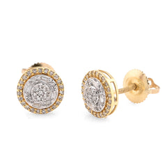 10k Yellow Gold 0.22CTW Natural Diamond Square Shape Mens Womens Stud Earrings 2gms
