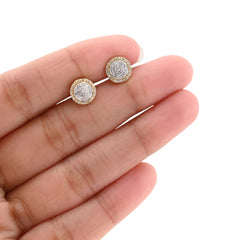 10k Yellow Gold 0.22CTW Natural Diamond Square Shape Mens Womens Stud Earrings 2gms
