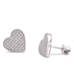 10k White Gold 0.3CTW Natural Diamond Heart Shape Womens Earrings 2.8gms Studs