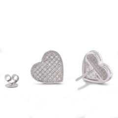 10k White Gold 0.3CTW Natural Diamond Heart Shape Womens Earrings 2.8gms Studs