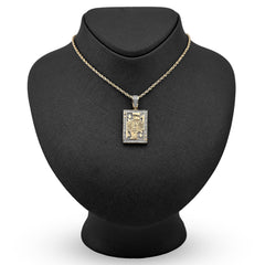 10k Yellow Gold 0.60CTW Natural Diamond "King of Spades" Rectangle Pendant 8.8gm