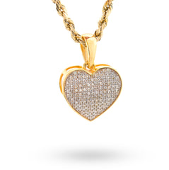 Womens 10k Yellow Gold 0.24CTW Natural Diamond Heart Shaped Pendant 1.9gms Charm